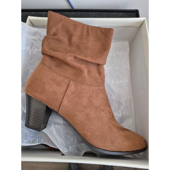 Style & Co Women Piviee Ankle Boots Shoes US 7.5 M Cognac Cushioned Footbed - Picture 6 of 6